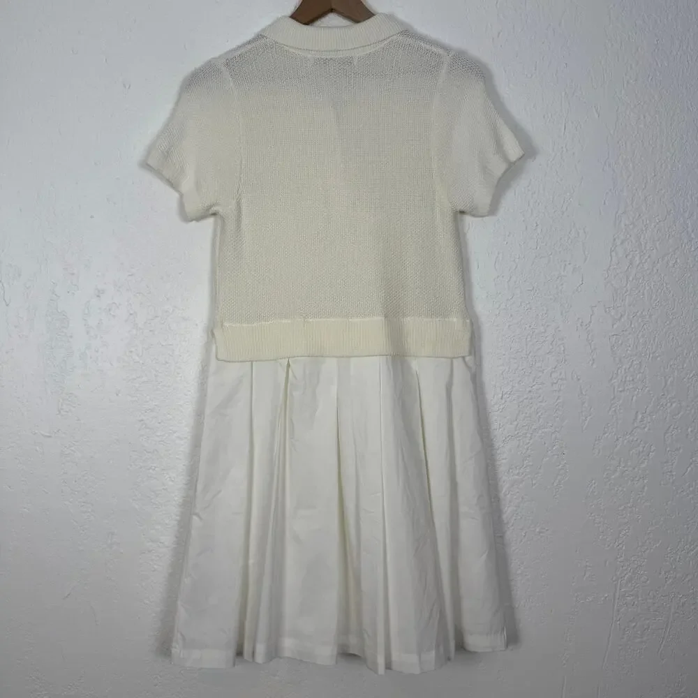 Flat White Anthropologie Twofer Tennis Dress Preppy Country Club Size XS
